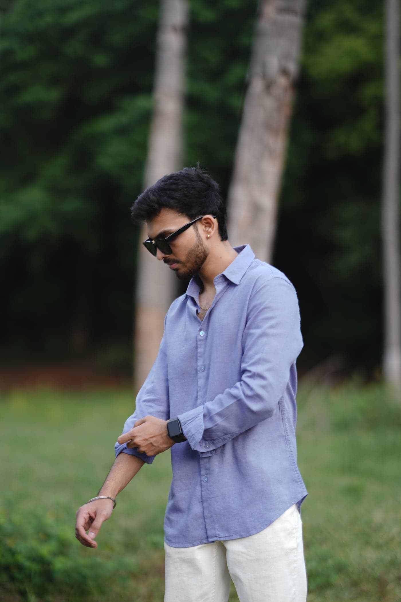 Man in Zero818 linen shirt